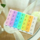 2pcs Medicine Organizer Rainbow Weekly Pill Box Storage Container 7 Day Case