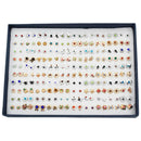 100 Pairs Stud Earrings Set Organizer Box For Women Lady Daily Party Jewelry