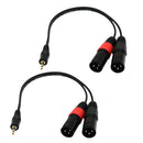 2x 3.5mm Stereo Male Plug TRS Audio Jack to Dual XLR 3 Pin Male Y Data Cable