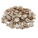 100pcs Wooden Flowers and Leaves Embellishment Wooden Shape Wood Slices Craft