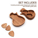3pcs Smooth Surface With Case Bass Ukulele Gift Wooden Guitar Picks Replacement