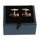 Portable Velvet Cufflink Cuff Links Case Storage Box Gift Display Jewelry