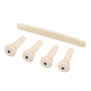 4pcs Acoustic Bass Guitar Bridge Pins+Saddle for Bass Guitar Replacement