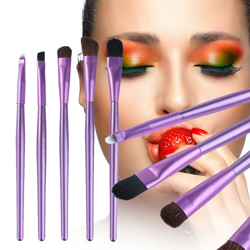 Stylish Eye Makeup Brushes Set Eyeshadow Eyebrow Tool  Round Can Packed A