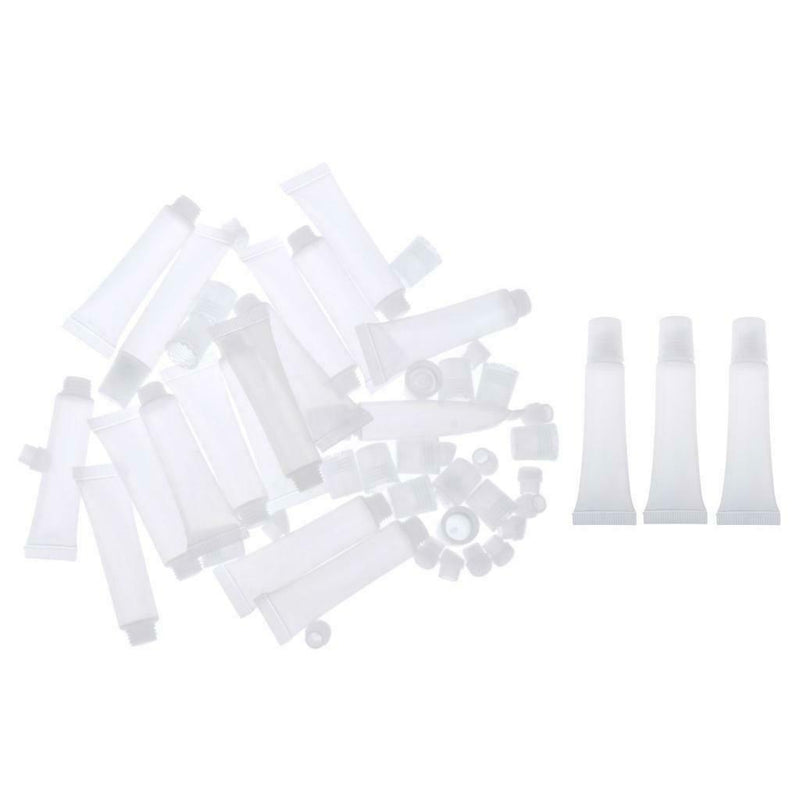 Lots 20 Clear Lip Gloss Soft Squeeze Tubes Portable Lip Tint Bottles Vials
