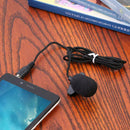 3.5mm Lavalier Mic Mini Condenser Collar Lapel Microphone for Loud Speaker Phone