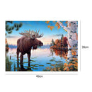 Lakeside Elk 5D DIY Full Drill Diamond Painting Embroidery Kit Cross Stitch