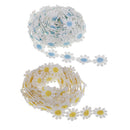 2 Colors Daisy Flower Lace Trim Ribbon Embroidered Flower Wedding Applique