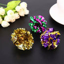 12Pcs Mylar Cats Pet Toys Balls Crinkle Sound Shiny Ring Paper Kitten Play Balls