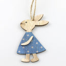 Nordic Wooden Easter Rabbit Pendant Festival Party Hanging Ornament Decor A