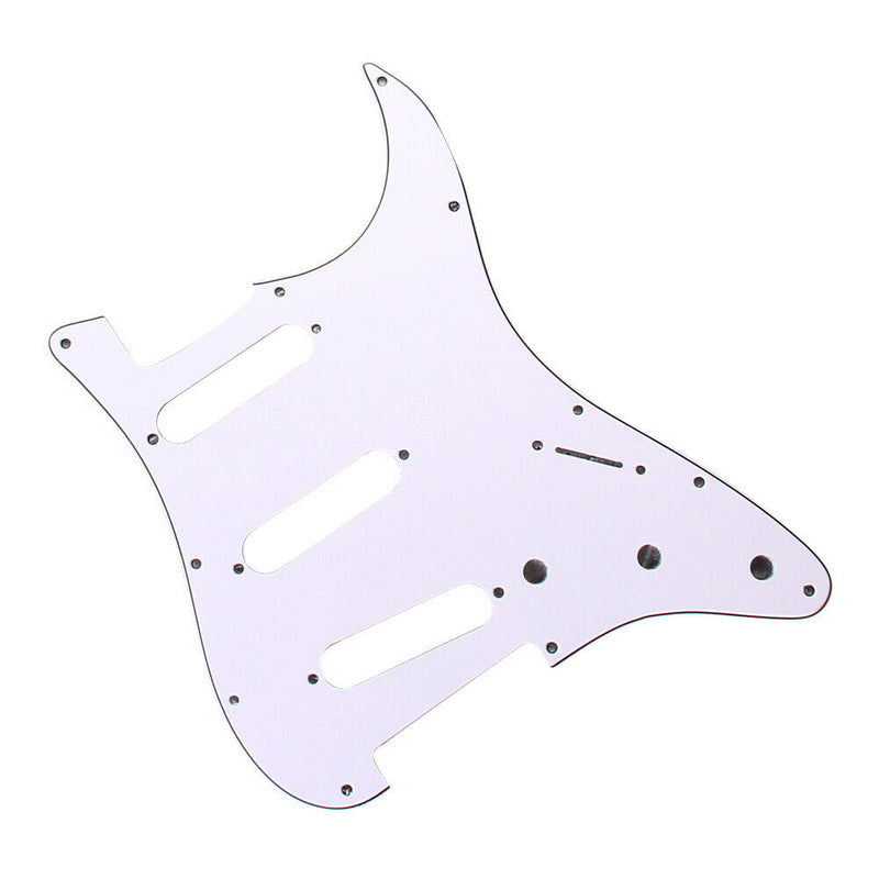 3Ply SSS 11 Holes Strat Electric Guitar Pickguard for FD (White) A