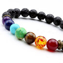 7Chakra New Healing Balance Beaded Bracelet Lava YogaReiki Prayer Stone Unise FT