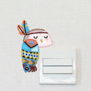 DIY Owl Diamond Painting Luminous Switch Stickers Bedroom Home Wall Decals
