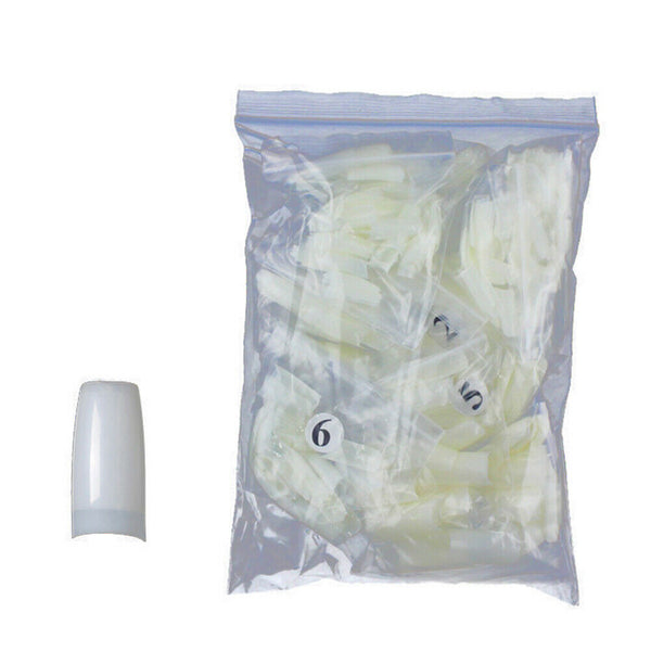 500pcs/bag Natural Flat Shape False Nail Art Tips UV Gel Manicure Tools (3) A#S