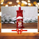 Cute Red Wine Bottle Cover Bags Christmas Dinner Table Decor (Red Snowman)