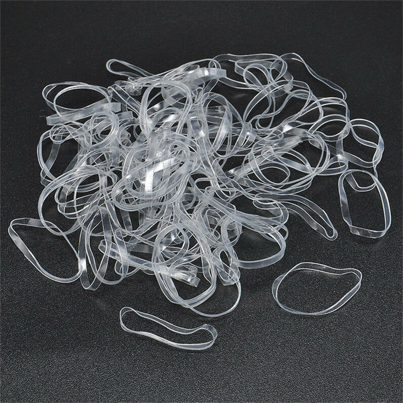 Women's Hair Tie Band Ponytail Holder Elastic Rubber Clear White 200pcs/Bag Hot