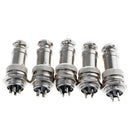 5 Pcs 16mm 4-Pin GX16-4 Aviation Plug Metal Male Female Panel Connector