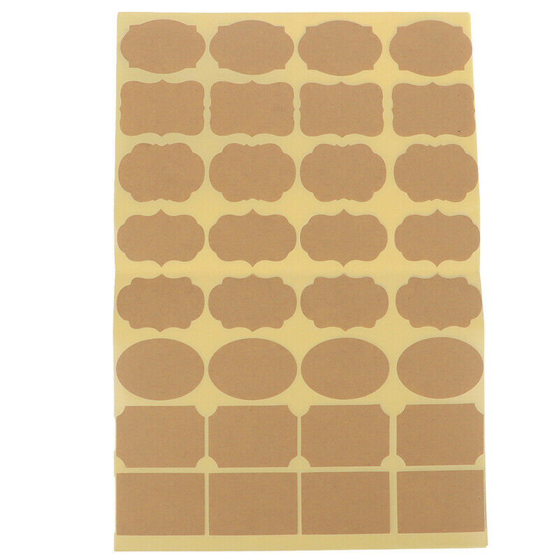 3 Sheets Empty Kraft Paper Essential Oil Perfume Bottle Roller Labels Stick- Gw