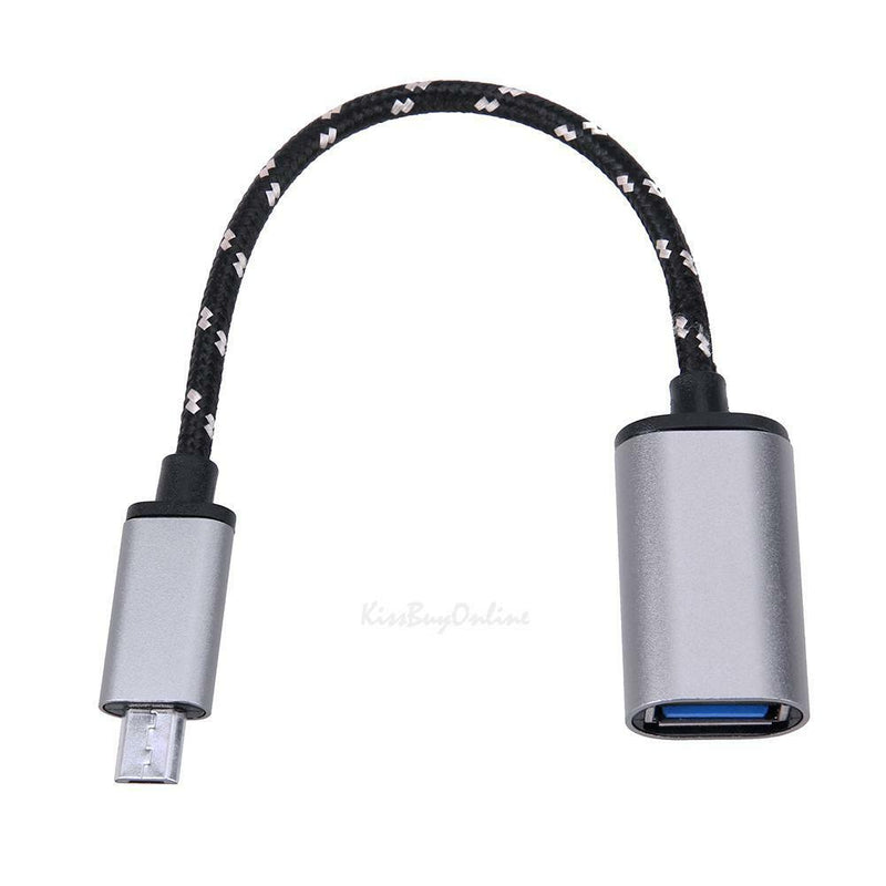 Braided Micro USB Male to USB Female OTG Adapter Cable for Android Smart Phone