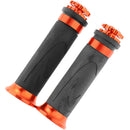 Pair Racing Motorcycle Motorbike Rubber Handlebar Hand Grip Bar End Orange