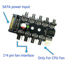 SATA Port to 10 Way 12V 3/4Pin Cooling Fan Splitter Hub PWM Controller