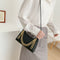 Women Stone Leather Shoulder Bags Elegant Chain Messenger Handbags (Black)
