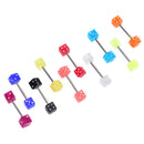 10x/Set Stainless Steel Mixed Dice Barbell Tongue Ring Studs Body Piercing BX