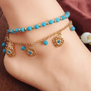 Punk Boho Turquoise Beads Anklets Tassels Bracelet Womens Foot Chain Anklet  3C