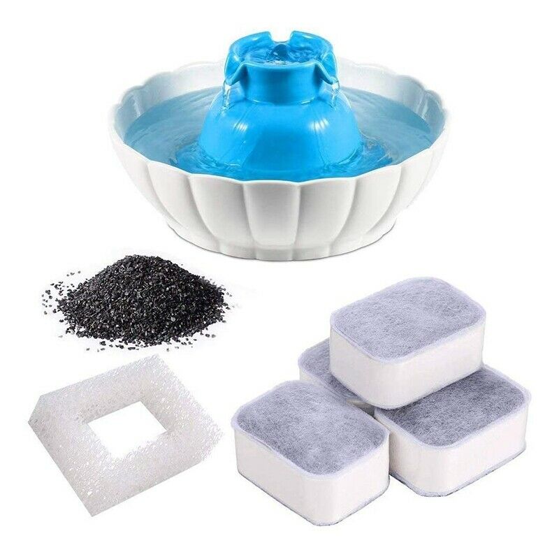 2.1L Ceramic Cat Water Fountain Replacement Filter, 4Pcs Premium Cotton ActiI6P2