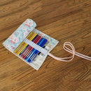 Canvas Pencil Wrap, Pencils Roll Pouch Case Hold For 48 Colored Pencils Pen