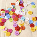 100 Pcs 4 Holes Round Plastic Sewing Buttons Mixed Color Scrapbooking 20mm Lots