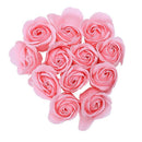 12 Pcs Bathing Pink Rose Bud Flower Petal Soap + Heart Shape Box