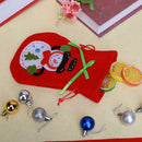 Red Christmas Theme Snowman Pattern Knitted Gift Presents Bag Pendant
