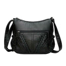 Solid Women Messenger Washed PU Leather Crossbody Bags Shoulder Handbags