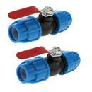 2x PE Plastic Valve Straight Valve Steel Core 25mm Steel Core