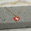 Fashion Heart Alloy Animal Horse Chain Necklace Pendant Women Jewelry Gift