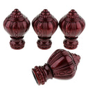 4Pcs Decorative Window Curtain Pole Rod End Cap Final Head 28mm Red