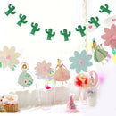 Green Cactus Banner Felt Bunting Tropical Wedding Birthday Garland Decor