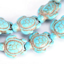 DIY Cute Turquoise Carved Turtle Spacer Beads Craft Jewelry Making Accessories &
