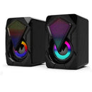 PC Surround Sound System LED Speakers Gaming Deep Bass Desktop Computer USB I3U0