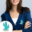 Cartoon Brooches Enamel Badge Shirt Coat Jacket Lapel Pins Gifts (Cactus) A
