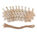 100Pcs Leaf Shape Wood Pieces Hanging Gift Tags Notes Message Reminder Board