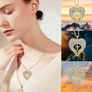 Elegant Heart Shaped Cross Necklace Women Fashion Angel Wings Pendant Jewel J9B8