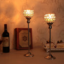 Crystal Mosaic Candle Holder Wedding Events Light Holder Decor 25cm Golden