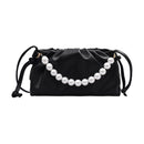 Women Irregular Handbag Alligator PU Chain Crossbody Underarm Bags (Black) A