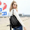 Women Backpack PU Leather School Shoulder Bag Casual Rucksacks (Black) SN9F