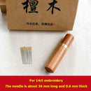 Hand Sewing Needle Storage Tube Needles Holder DIY Solid Wooden Box Craft A