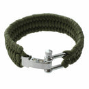 Parachute cord Survival Bracelet with metal clips army green color New Desi