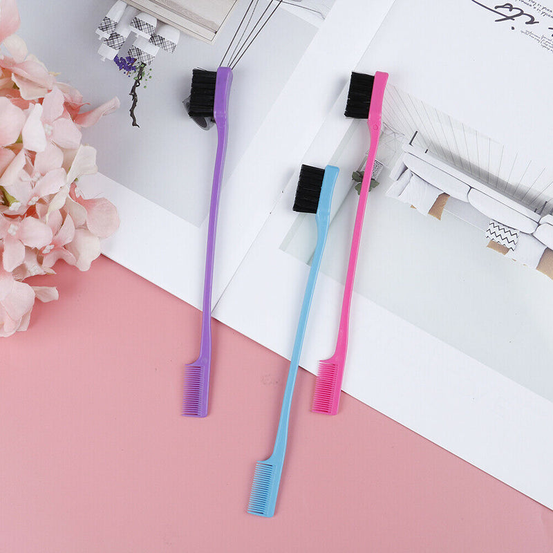 3pcs/lot DoubleSided Edge Hair BrushComb Hair Beauty Salon Tools Eyebrow brushBX