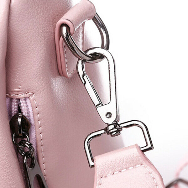 Women'S Shoulder Backpack Soft Leather Sweet Lady Bow Casual Travel Backpac U5E6